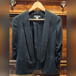 H&M - Black Women's Blazer With Ruched Sleeves
